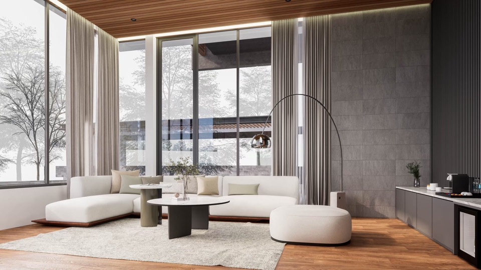 รับออกแบบตกแต่งภายในบ้านสวยหรูสไตล์โมเดิร์น