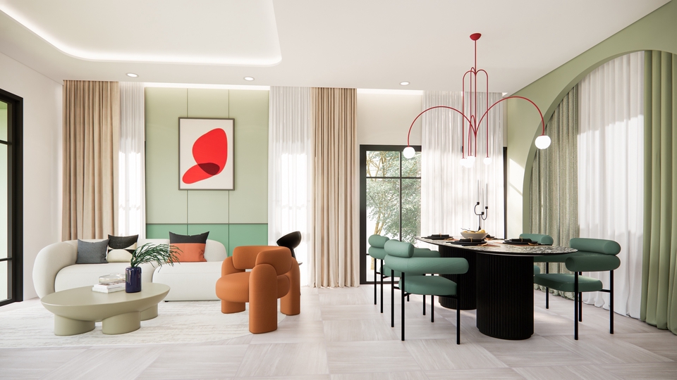 รับออกแบบตกแต่งภายในบ้านสวยสไตล์โมเดิร์น พร้อมเฟอร์นิเจอร์