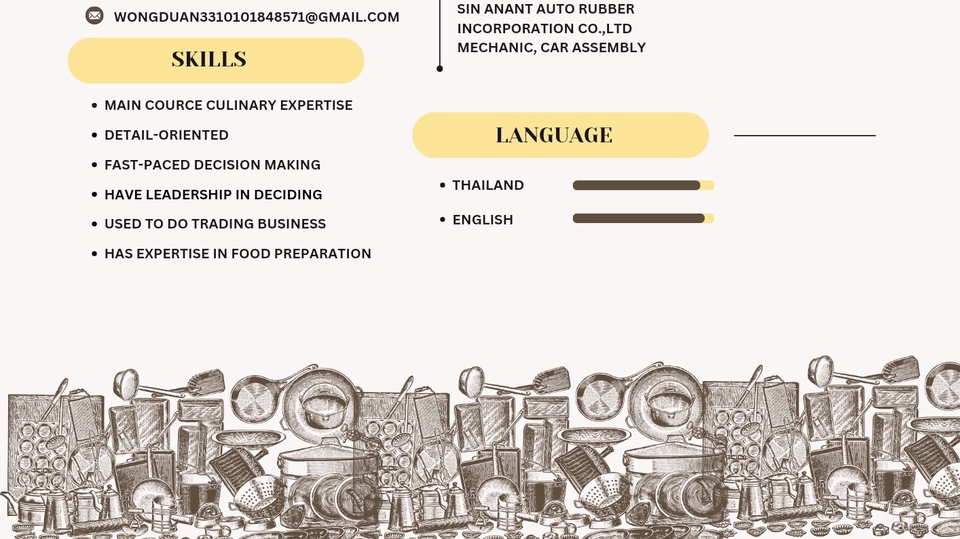 รับทำเรซูเม่ภาษาอังกฤษและไทยพร้อมพอร์ตโฟลิโอ
