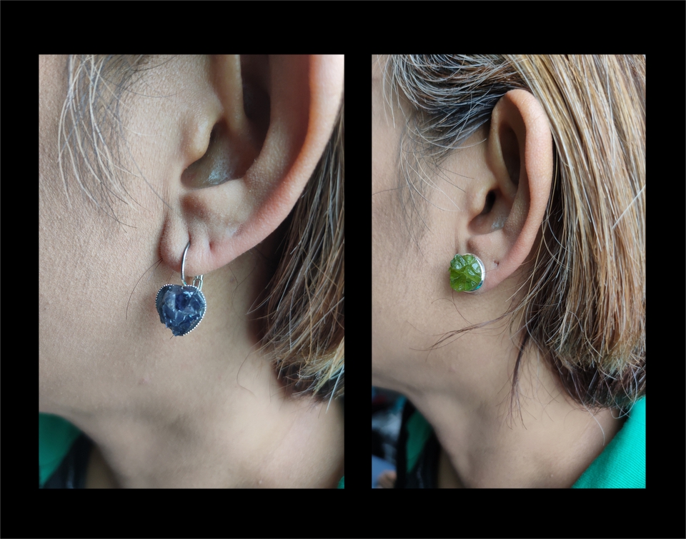 Art & Craft - สั่งทำต่างหูแฮนด์เมดจากพลอยดิบ-งานคราฟต์ชึ้นมือทีละชิ้น | Custom Raw Gemstone Handmade Earrings - 27