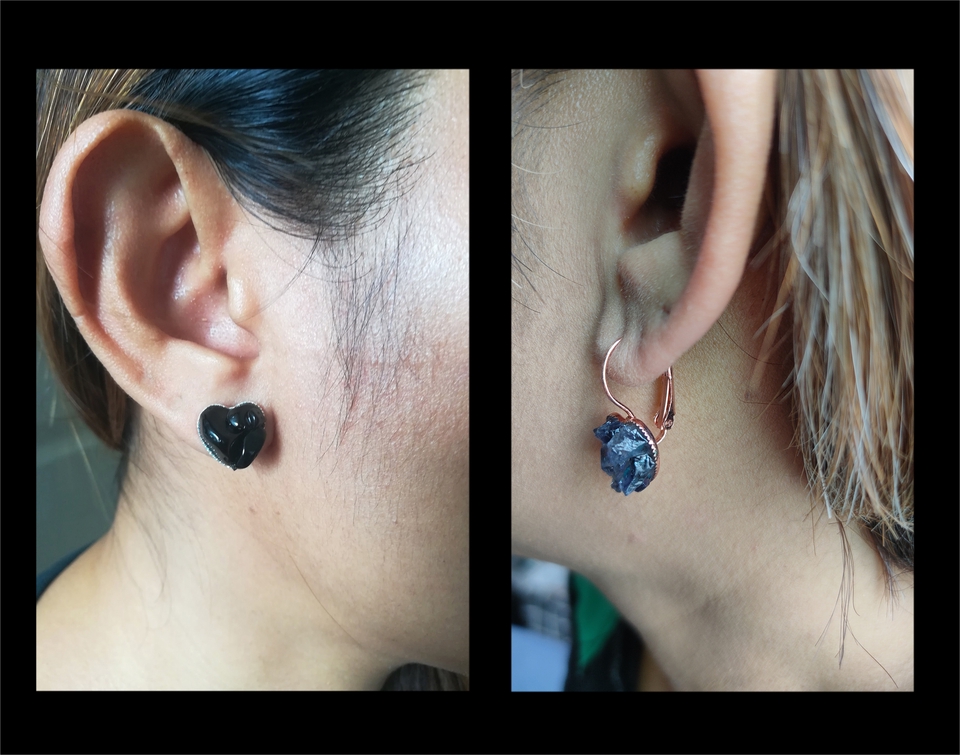 Art & Craft - สั่งทำต่างหูแฮนด์เมดจากพลอยดิบ-งานคราฟต์ชึ้นมือทีละชิ้น | Custom Raw Gemstone Handmade Earrings - 24