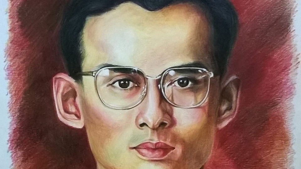 รับวาดภาพเหมือน สีเทียน พระบรมฉายาลักษณ์ ภาพเหมือนจริง