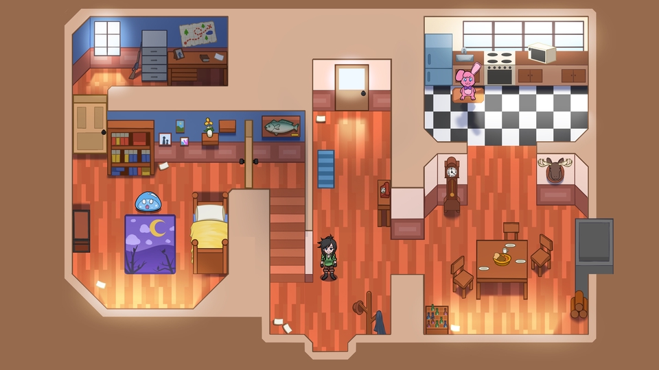 ออกแบบตัวละครเกมและสร้างฉากเกมน่ารักสไตล์ pixel art