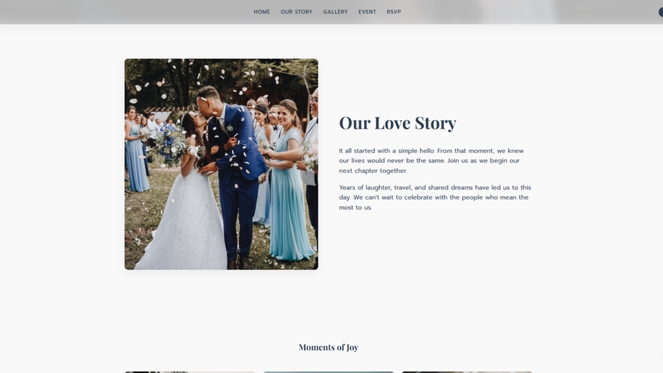 เว็บบอกเล่าเรื่องราวในงานแต่ง