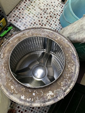 บริการล้างเครื่องซักผ้าฝาหน้าถึงบ้าน ทำความสะอาดเครื่องซักผ้า