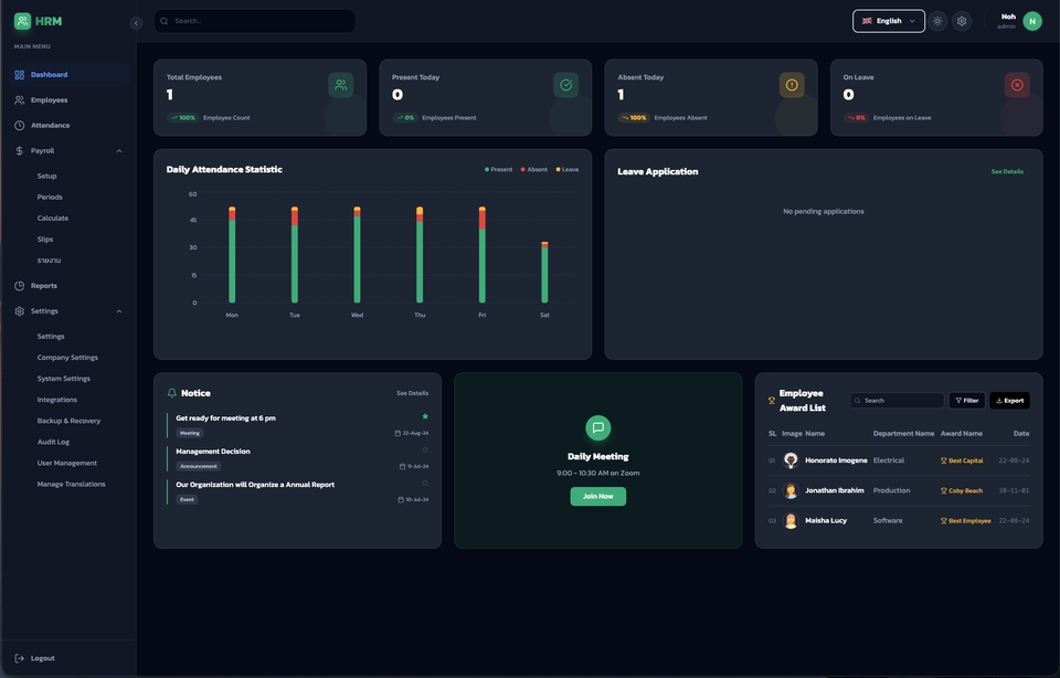 Web Development - ระบบ HRIS ลางานออนไลน์ จัดการข้อมูลพนักงาน ลงเวลาออนไลน์เชื่อมต่อเครื่องลงเวลา สแกนนิ้ว สแกนหน้า - 3