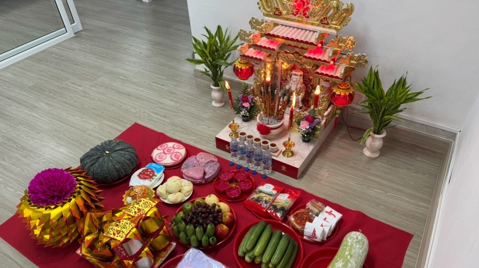 ภาพตัวอย่างการจัดของไหว้เจ้าที่ตี่จู้เอี้ย