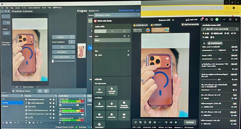 รับถ่ายวีดีโอ สตรีมไลฟ์สด พร้อมตัดต่อวิดีโอลง TikTok สร้างคอนเทนต์วิดีโอ ทำ presentation