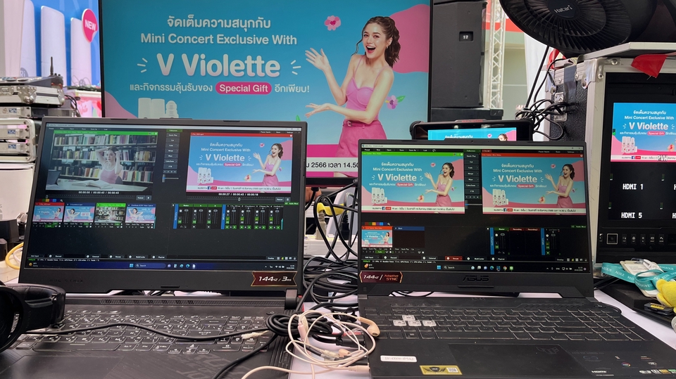 รับถ่ายวีดีโอ ไลฟ์สด ตัดต่อคลิป V Violette มินิคอนเสิร์ต ทำ Presentation ถ่ายงานอีเว้นท์