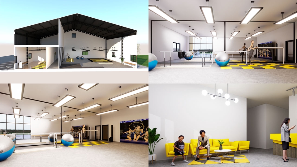 รับออกแบบตกแต่งภายในฟิตเนส ออกแบบโกดังปรับเป็นฟิตเนส