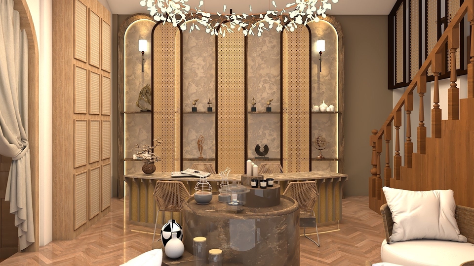 รับออกแบบตกแต่งภายในร้านสวยหรูสไตล์โมเดิร์น