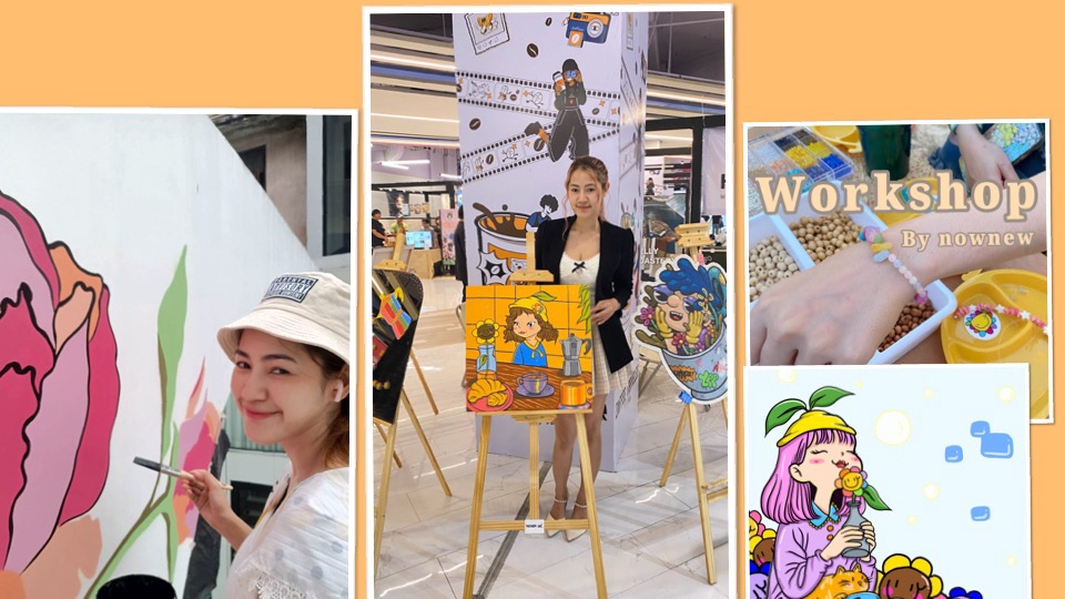 รับทำงานศิลปะ วาดรูปเฟรมผ้าใบตกแต่งร้าน สถานที่ รับออกแบบ เพ้นท์ผนังกำแพง และ รับจัดWorkshopศิลปะ