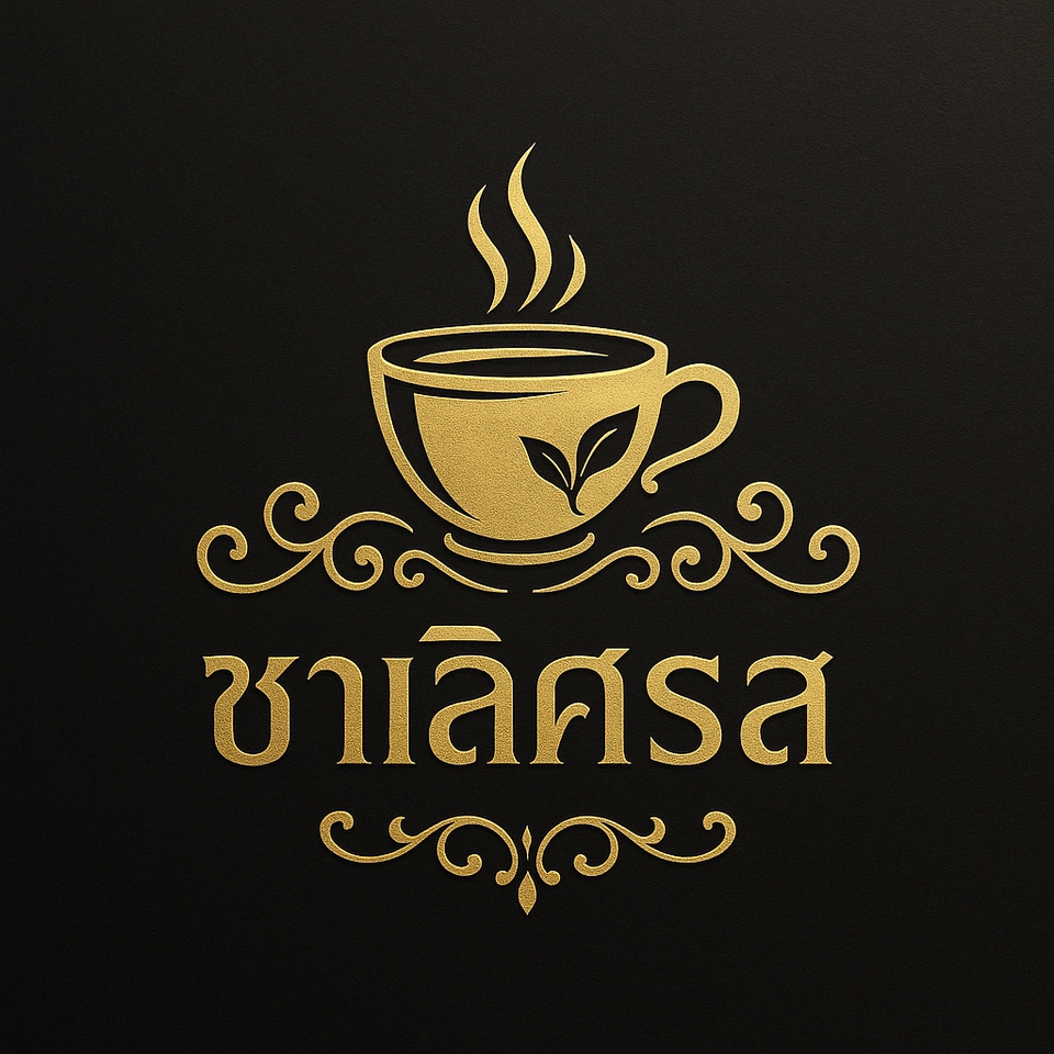ออกแบบโลโก้ร้านชาโลโก้หรูหราสวยงาม