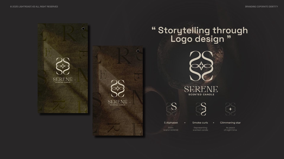 รับออกแบบโลโก้หรูหรา สไตล์มินิมอล สำหรับธุรกิจเทียนหอม โลโก้SERENE