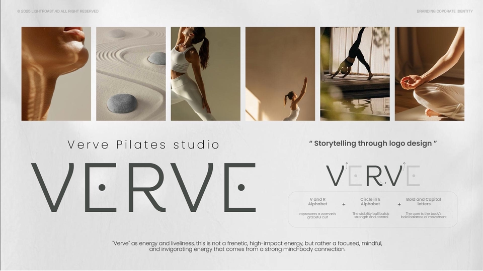 ออกแบบโลโก้Verve Pilates สไตล์มินิมอลหรูหรา