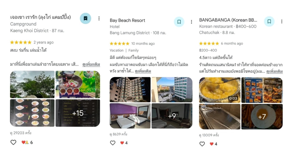 รีวิวที่ดีนอกจากได้ยอดจำนวนดูและเพิ่มความน่าสนใจให้กิจการ ยังช่วยค่า Local SEO อีกด้วย