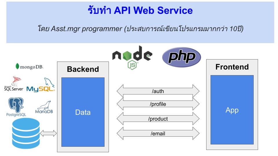 รับทำ API Web Service (NodeJs,PHP)