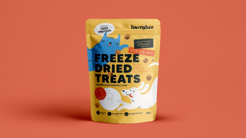 รับออกแบบบรรจุภัณฑ์อาหารสำหรับสัตว์เลี้ยง ดีไซน์ทันสมัย สีสันสดใส น่าสนใจ สินค้าดูพรีเมียม ช่วยเพิ่มยอดขาย ออกแบบแพคเกจจิ้งขนม อาหารสัตว์เลี้ยง ออกแบบกล่องขนม สติ๊กเกอร์อาหาร ฉลากสินค้า โลโก้สินค้า ออกแบบบรรจุภัณฑ์ รับทำแพคเกจจิ้ง