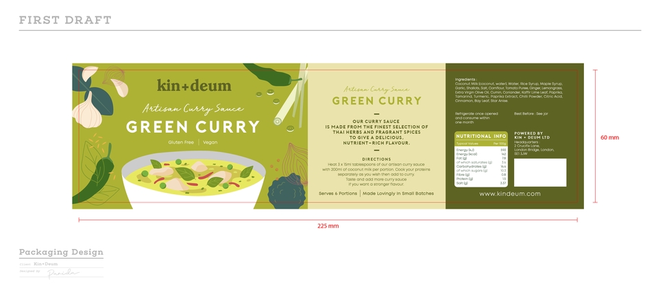 รับออกแบบบรรจุภัณฑ์: การออกแบบแพ็คเกจจิ้งอาหารสำเร็จรูป 'Green Curry' สไตล์เรียบง่าย เหมาะสำหรับธุรกิจอาหารไทย พร้อมออกแบบฉลากสินค้าและกล่องอาหาร. ออกแบบบรรจุภัณฑ์อาหาร, ออกแบบแพคเกจจิ้ง, ออกแบบฉลากอาหาร, ออกแบบกล่องอาหาร