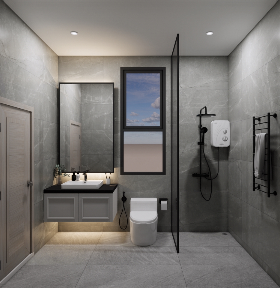 รับออกแบบห้องน้ำ 3D perspective โมเดลห้องน้ำ 3 มิติ ราคาถูก