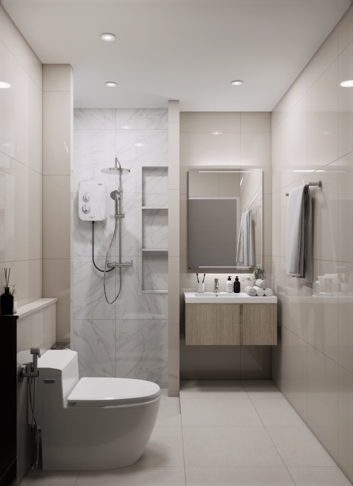 รับออกแบบห้องน้ำ3มิติ perspective โมเดล3D ราคาถูก