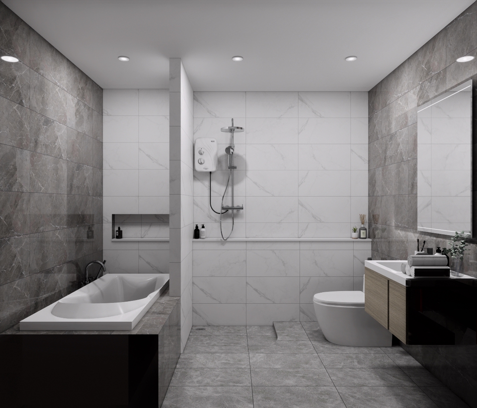 รับออกแบบบ้าน3d perspective โมเดล3มิติห้องน้ำหรู