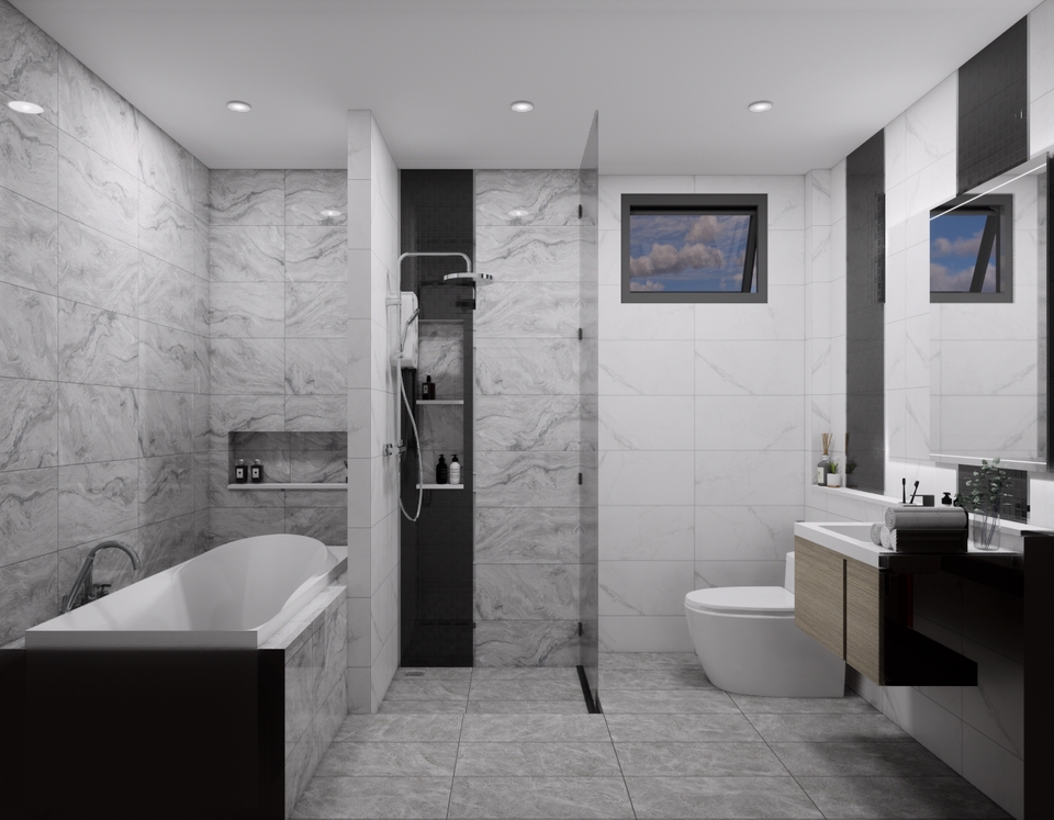 ออกแบบห้องน้ำ3มิติ perspective รับทำภาพ3D