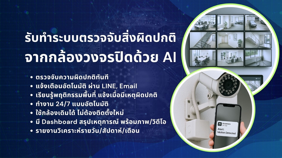 รับทำระบบIoTตรวจสอบความผิดปกติจากกล้องวงจรปิดด้วยAI