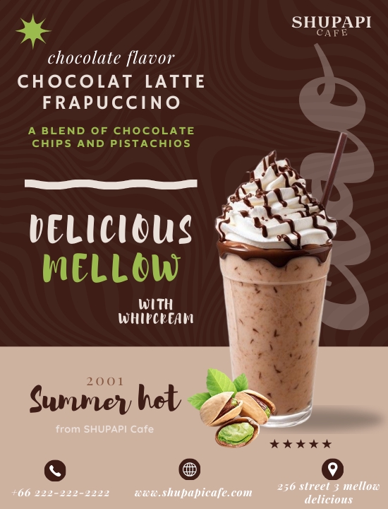 ออกแบบป้ายเครื่องดื่ม สไตล์ทันสมัย