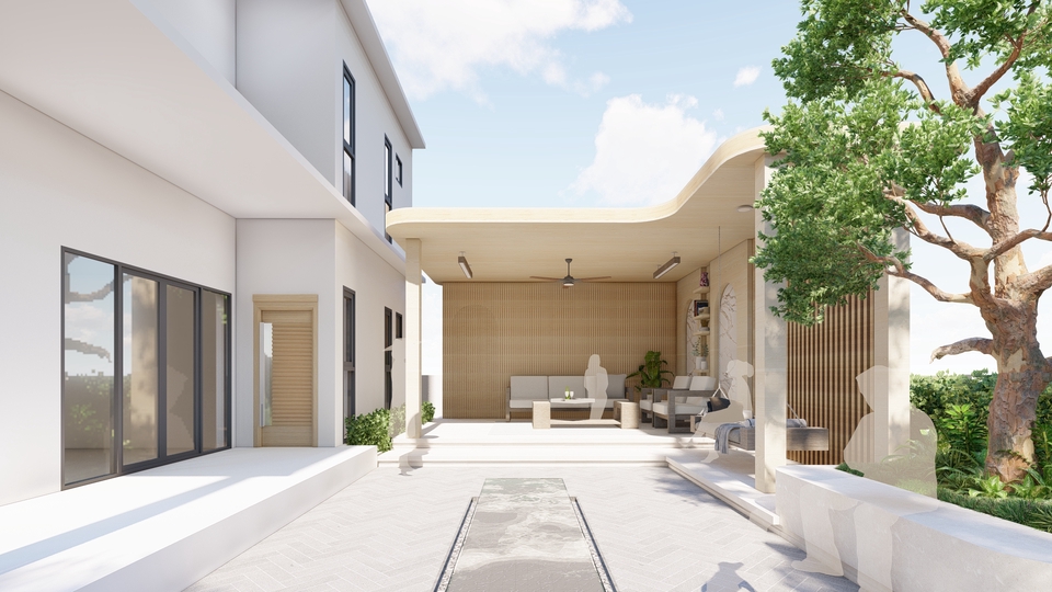 รับออกแบบภูมิทัศน์สวนสวย บ้านพักอาศัย สไตล์โมเดิร์น