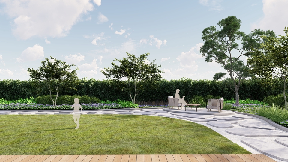 รับออกแบบภูมิทัศน์สวนสวย จัดสวนบ้านพักอาศัย สไตล์โมเดิร์น