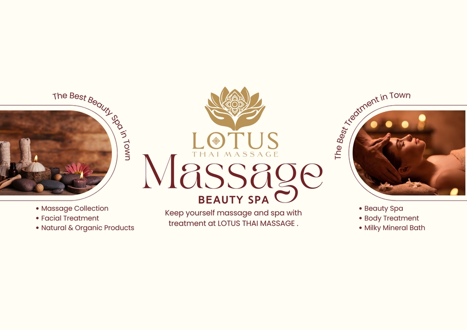 ภาพโฆษณา Lotus Thai Massage พร้อมบริการนวดที่บ้าน นวดนอกสถานที่ ราคาถูก หมอนวดที่บ้าน นวดแผนไทย นวดแก้อาการ บริการดีเยี่ยม พร้อมสิ่งอำนวยความสะดวกครบครัน สปาผ่อนคลาย.