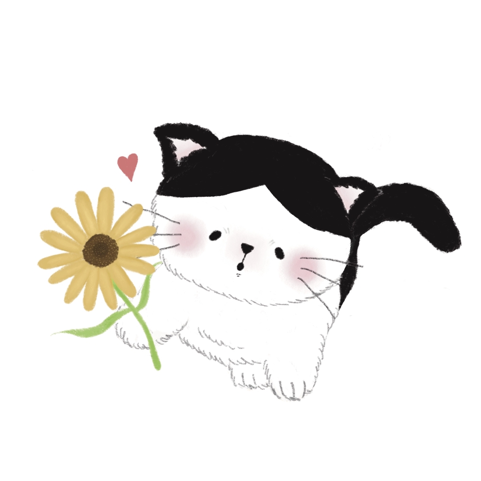 รับวาดการ์ตูนน่ารัก สไตล์มินิมอล  ภาพวาดการ์ตูนแมวน่ารัก