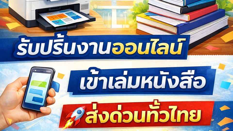 รับปริ้นเอกสาร ปริ้นหนังสือ ปริ้นงานออนไลน์ เข้าเล่มหนังสือ
