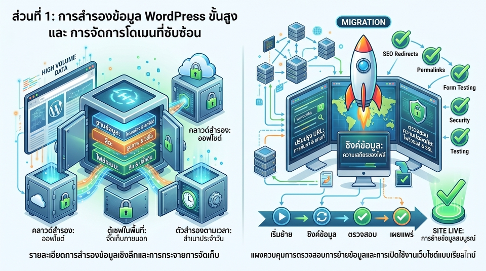 Wordpress - ย้ายข้อมูลเว็บ WordPress ย้ายข้อมูลไปโดเมนใหม่ Backup ข้อมูล ปริมาณสูง 🚀WordPress🟢 - 2