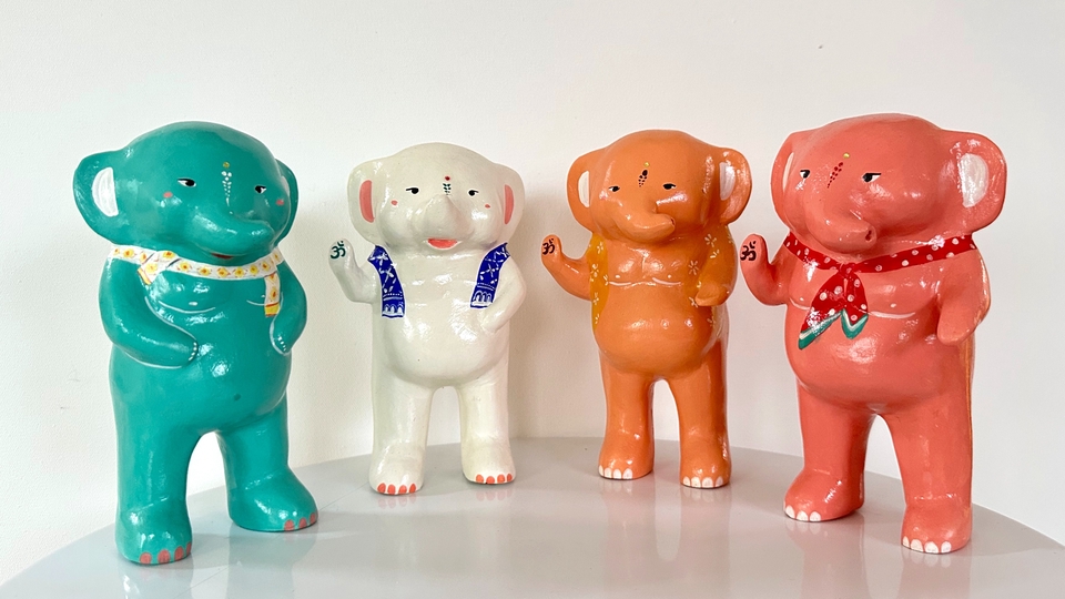 งานปั้น custom พระพิฆเนศนางกวักสายหมู่หรืออื่นๆ ด้วยเทคนิคดินไทยสื่อผสม