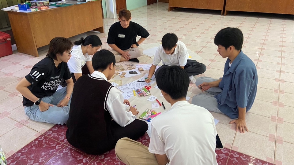 ออกแบบกระบวนการและนำกระบวนการ ร่วมกับเพื่อนร่วมทีม ในการอบรมเชิงออกแบบ ให้กับน้องๆ ร.ร.เม็งรายฯ