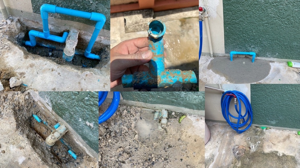 มี รอยน้ำซึม ชื้น หรือคราบราดำ ตามผนัง หรือกระเบื้องพื้น น้ำรั่วซึมในผนัง น้ำรั่วซึมใต้พื้น