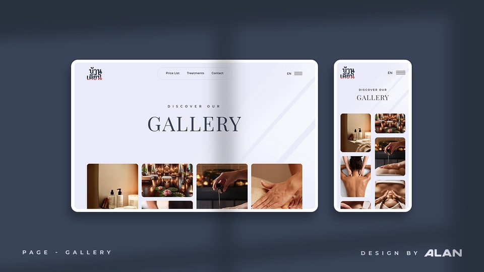 หน้า Gallery ของเว็บสปา 2 ภาษา
