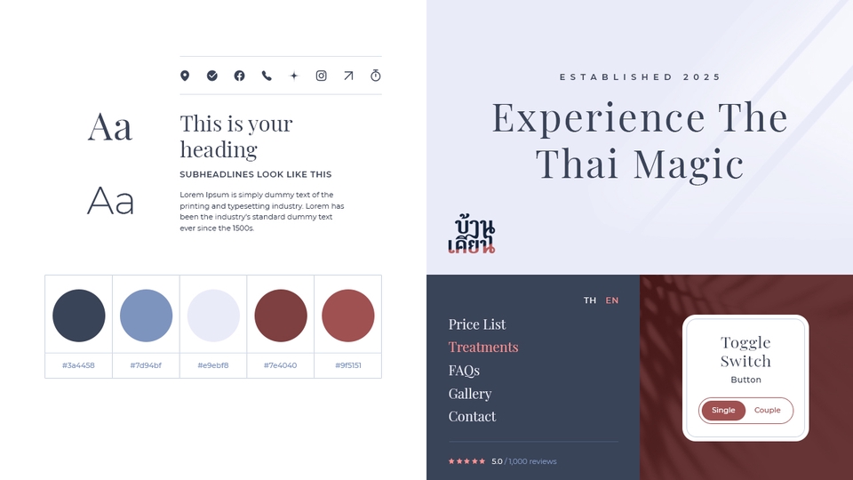 Color System ของเว็บสปา 2 ภาษา