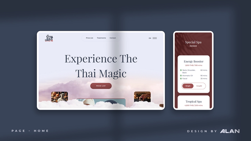 หน้าแรกของเว็บสปา 2 ภาษา