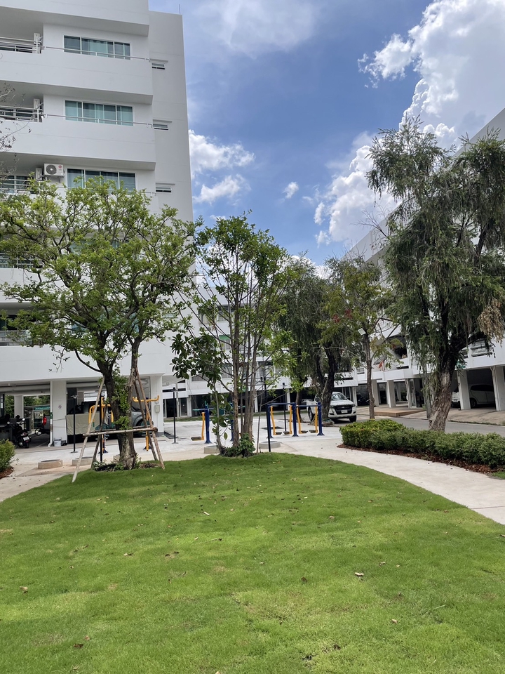 รับจัดสวนสวย บริเวณอาคารที่พักอาศัย ออกแบบภูมิทัศน์ งบประหยัด