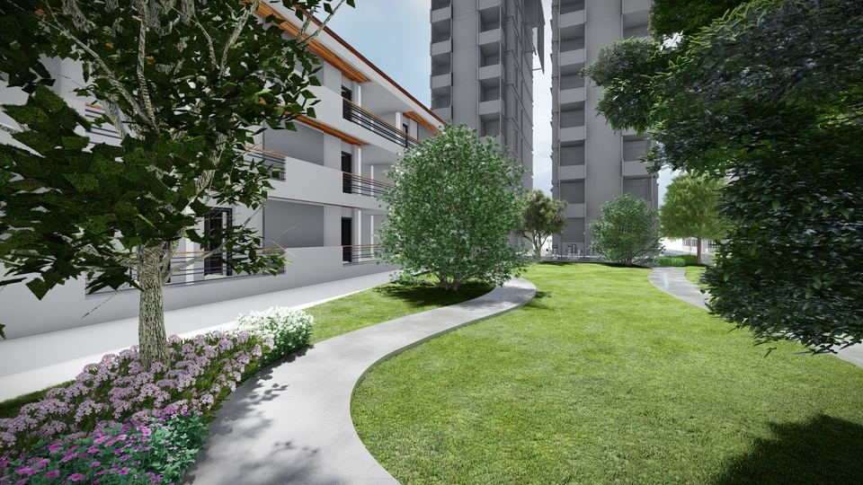 รับจัดสวนสวยสไตล์โมเดิร์น ออกแบบภูมิทัศน์ จัดสวนหน้าบ้าน งบประมาณไม่มาก