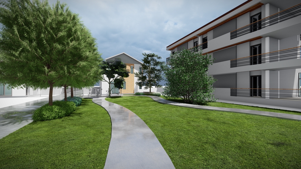 รับออกแบบภูมิทัศน์สวยงาม จัดสวนบ้านพักอาศัย สไตล์โมเดิร์น