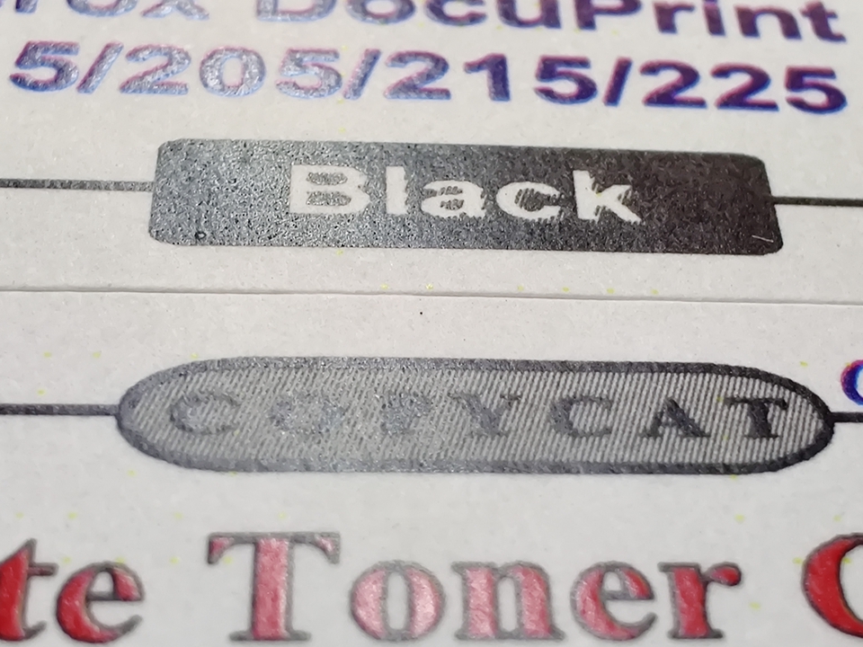 สติกเกอร์กระดาษไดคัทผิวด้าน ขนาด 55x30 มม. พิมพ์เลเซอร์สี หมึกมีความมันเงา วิบวับ ดูแพง ดูมืออาชีพ