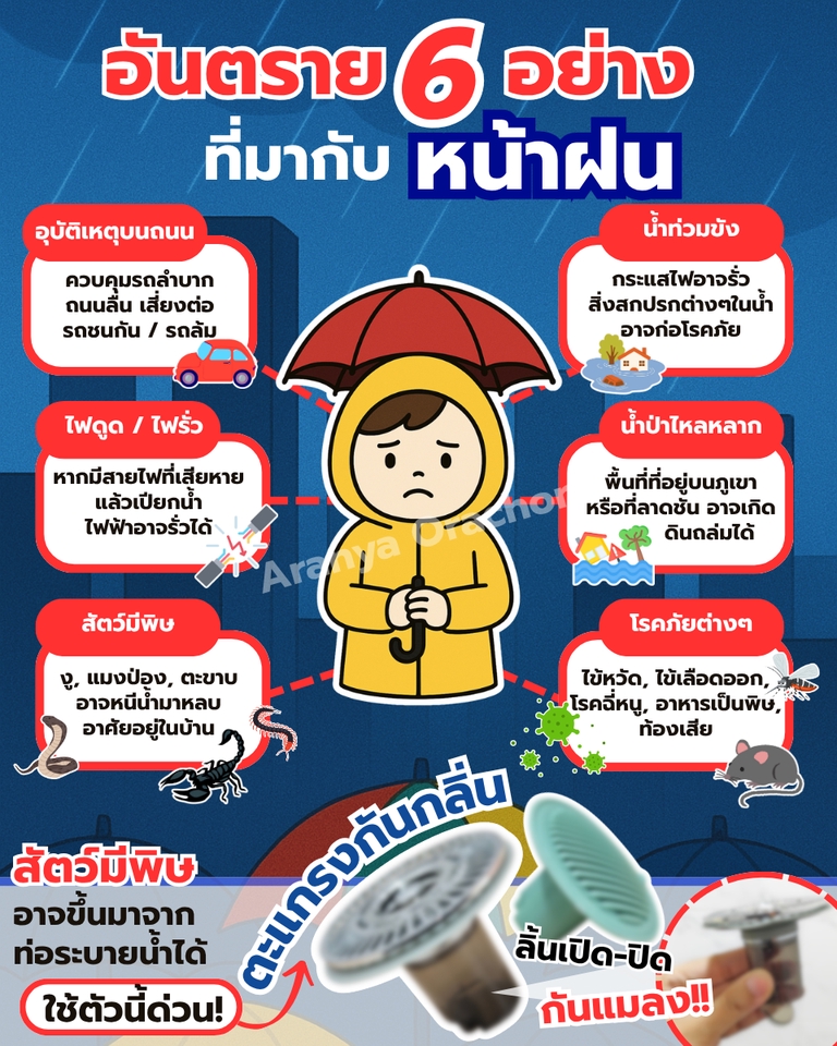 ออกแบบแบนเนอร์เตือนภัยหน้าฝน