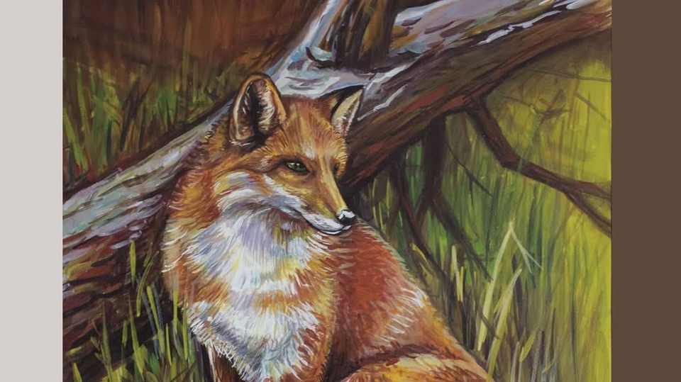 ผลงานสีโปสเตอร์ภาพสุนัขจิ้งจอก