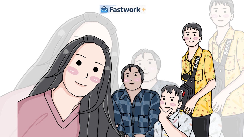 รับวาดภาพดิจิตอลเพ้นท์ สไตล์การ์ตูนสำหรับสื่อสิ่งพิมพ์ โฆษณา หรือการ์ดอวยพร น่ารัก ภาพการ์ตูน