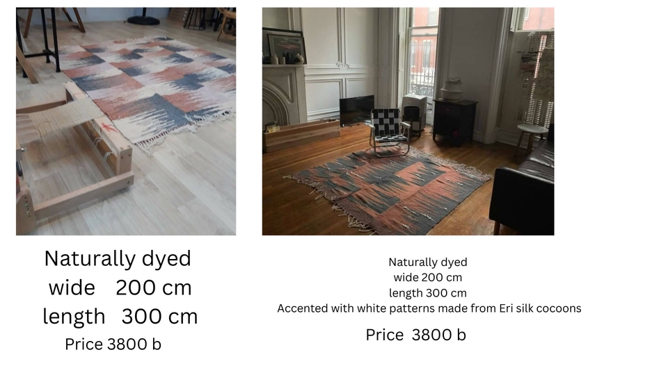 ลายร่วมสมัย ตกแต่งไหมอีรี่
Modern graphic rug with Eri silk accents