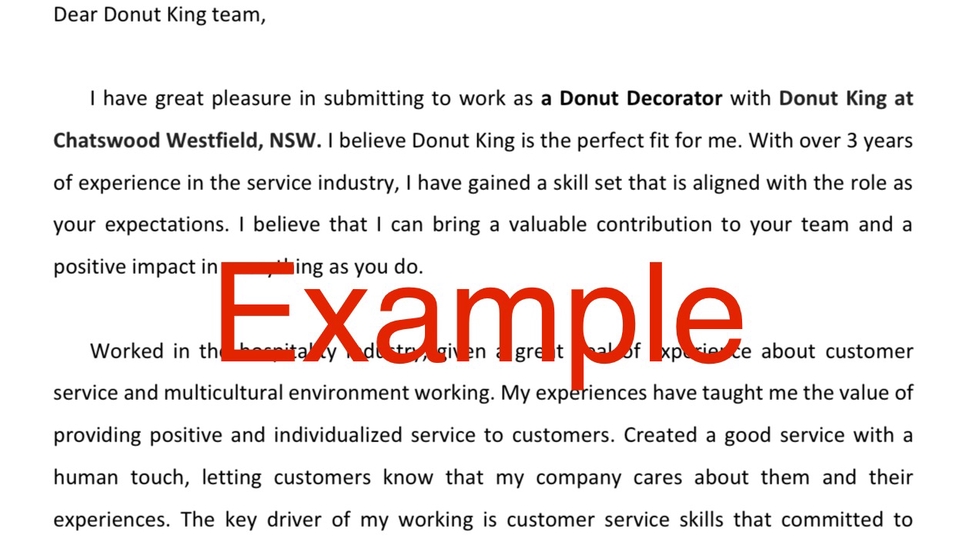 รับทำ Cover Letter ประกอบการสมัครงานใน ไทยและออสเตรเลีย